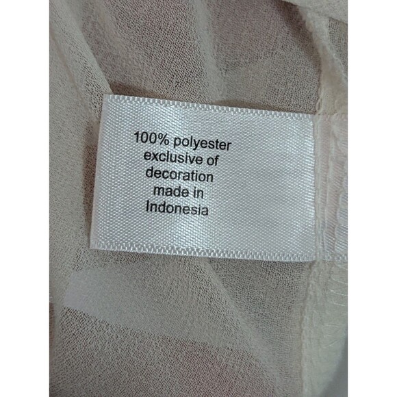 Lane Bryant Boho Sheer Blouse Womens 26/28 Cream Black V-Neck Coachella Festival - Picture 9 of 9